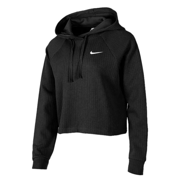 Nike Black Hooded Ribbed Sweatshirt - Picture 9 of 11